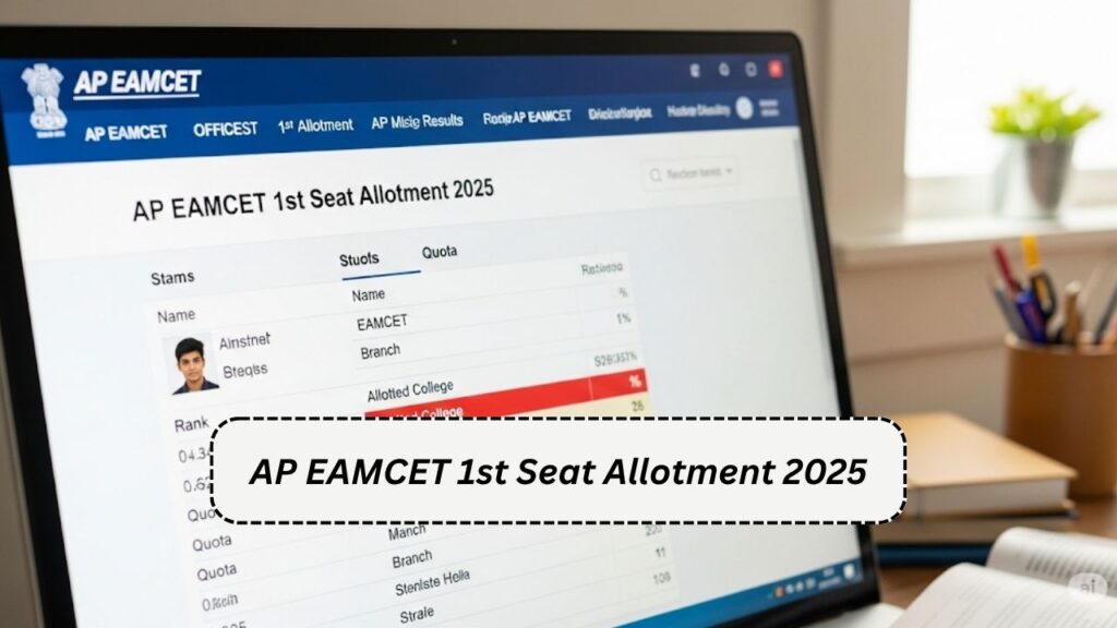 AP EAMCET 1st Seat Allotment 2025: Check Your First Counselling Result @ cets.apsche.ap.gov.in 1 AP EAMCET 1st Seat Allotment 2025: Check Your First Counselling Result @ cets.apsche.ap.gov.in