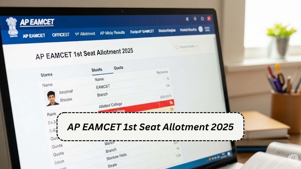 AP EAMCET 1st Seat Allotment 2025: Check Your First Counselling Result @ cets.apsche.ap.gov.in