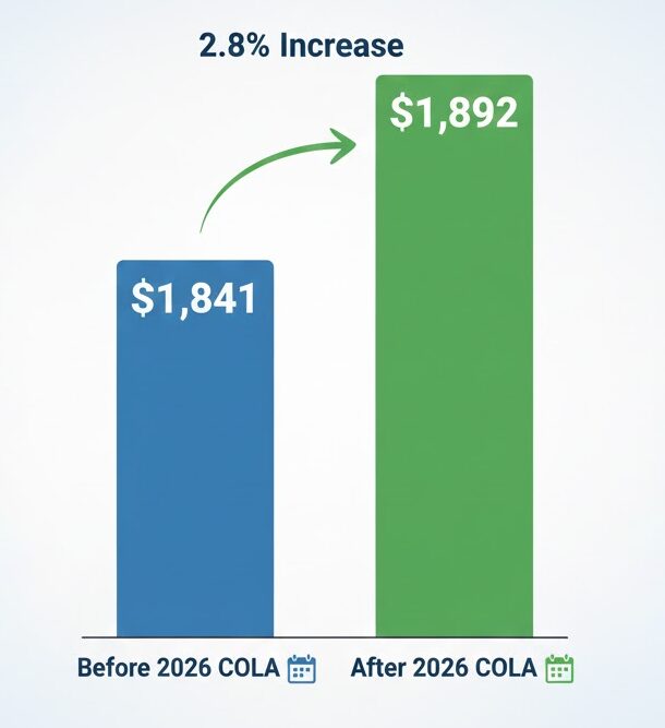 SSDI Benefit Amounts Before and After SSDI COLA Increase 2026
